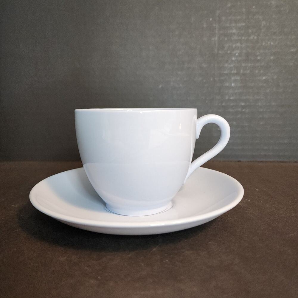 Spode-English Lavender-Solid Light Blue Porcelain Teacup and Saucer Set